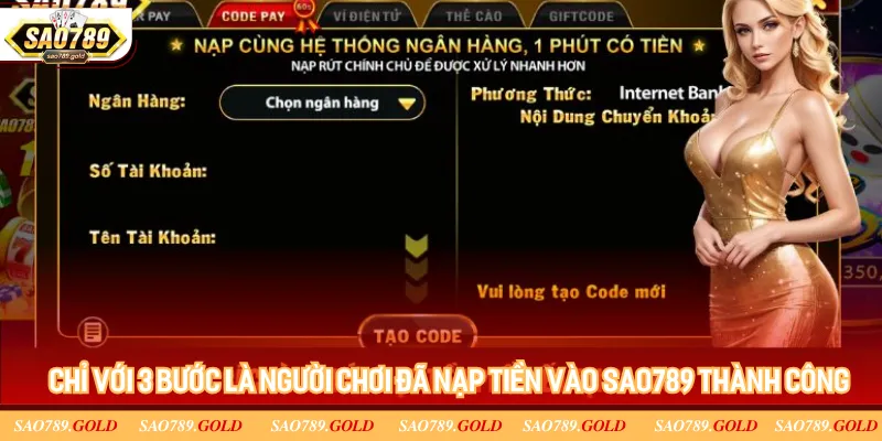 Chỉ với 3 bước là người chơi đã nạp tiền vào Sao789 thành công Chỉ với 3 bước là người chơi đã nạp tiền vào Sao789 thành công